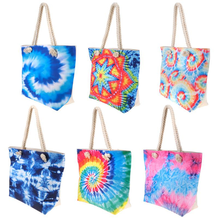 Beach Bag With Zipper - Tie Dye Series