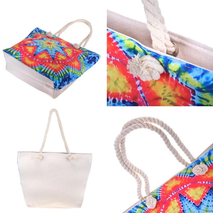 Beach Bag With Zipper - Tie Dye Series