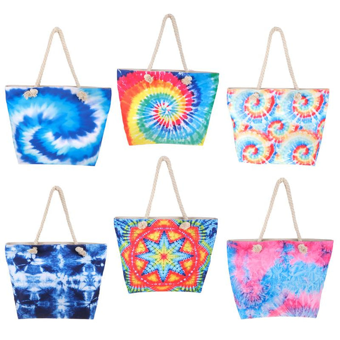 Beach Bag With Zipper - Tie Dye Series