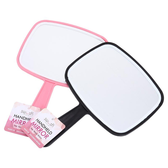 Handheld Mirror Black & Pink Assorted