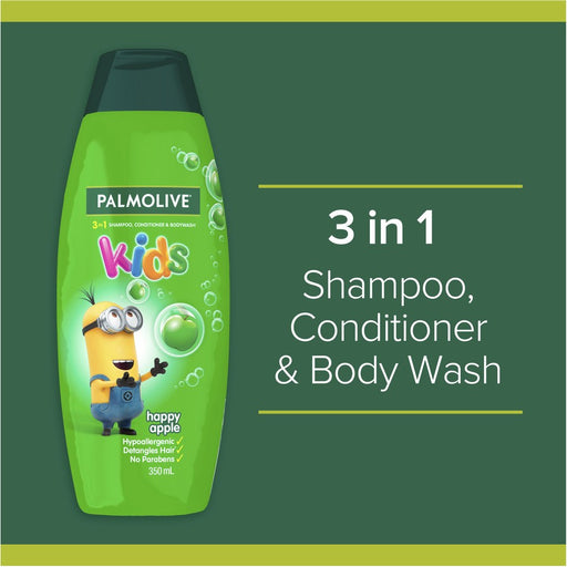 Palmolive Kids 3 in 1 Shampoo, Conditioner + Body Wash Happy Apple 350ml