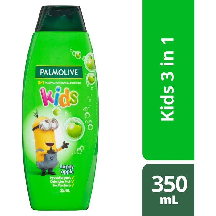 Palmolive Kids Minions 3 in 1 Shampoo, Conditioner + Body Wash Happy Apple 350ml