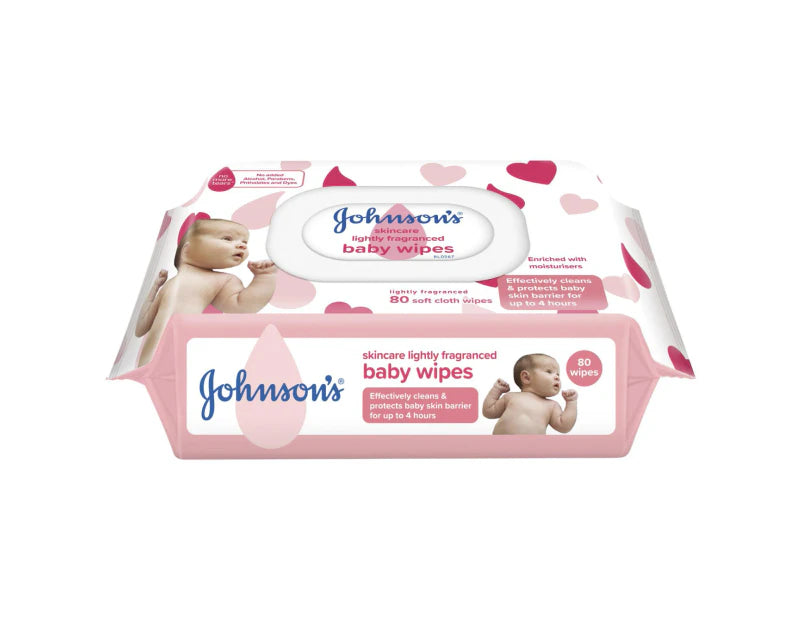 Johnson's Baby Skincare Wipes Lightly Fragranced Pack of 80's