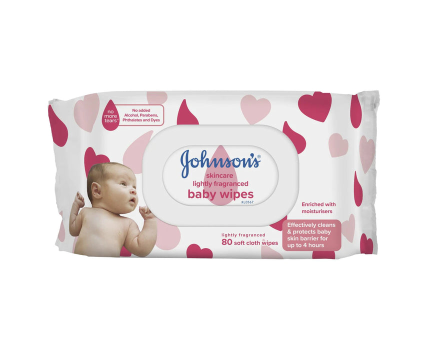 Johnson's Baby Skincare Wipes Lightly Fragranced Pack of 80's