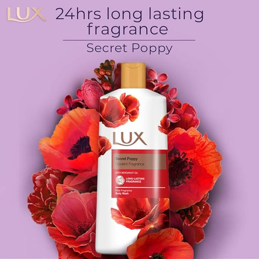 LUX 600ml Body Wash Secret Poppy With Bergamot Oil