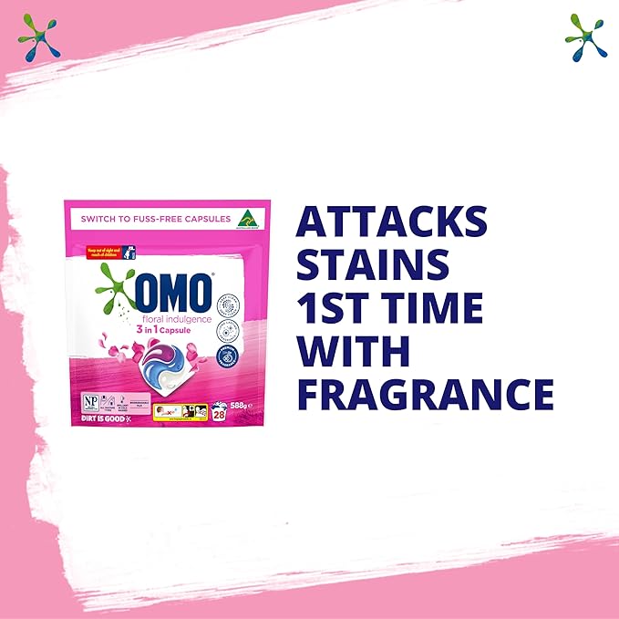 Omo 3 in 1 Laundry Capsules 28PK Floral Indulgence