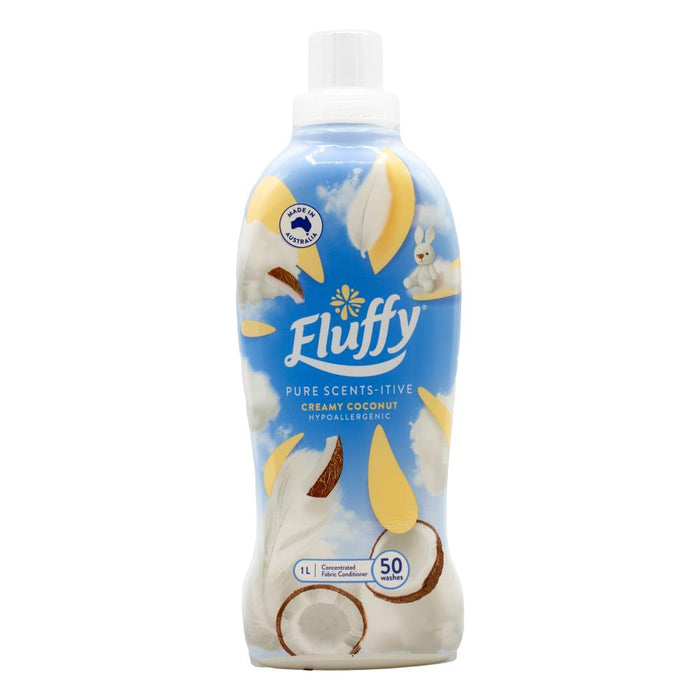 Fluffy Fabric Softener 1 Litre Hypoallergenic Creamy Coconut