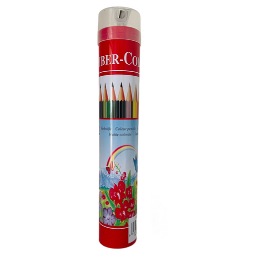 Coloured Pencils In Tube 12 Pack With Eraser