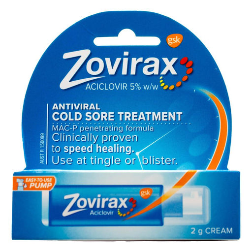 Zovirax Anti-Viral Cold Sore Cream Pump 2g